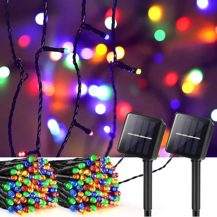 LUCES DE NAVIDAD CON PANEL SOLAR RGB