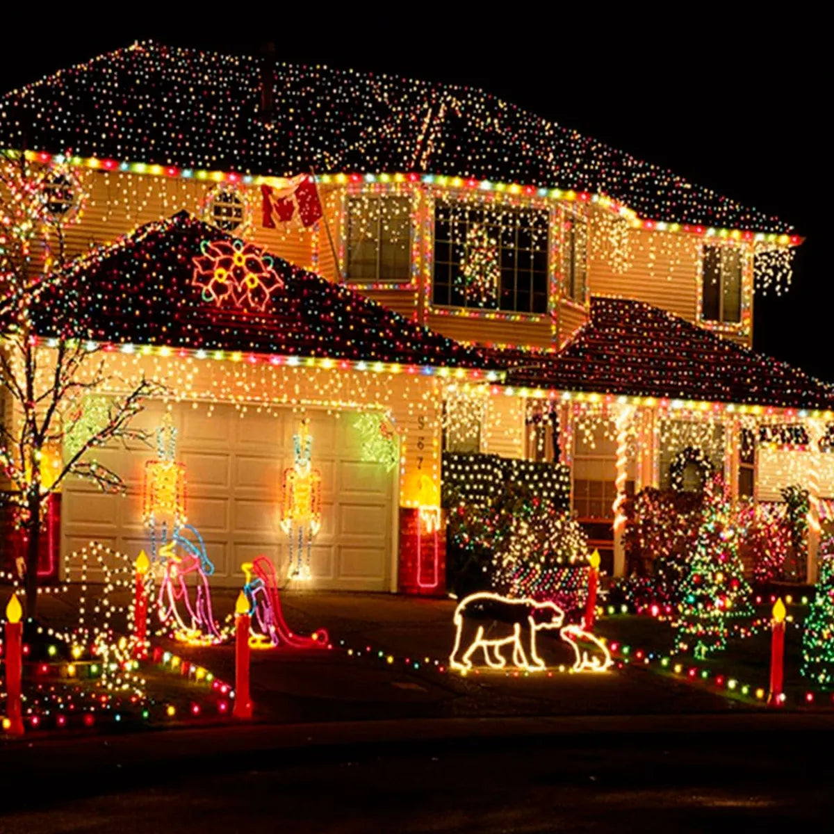 LUCES DE NAVIDAD CON PANEL SOLAR RGB