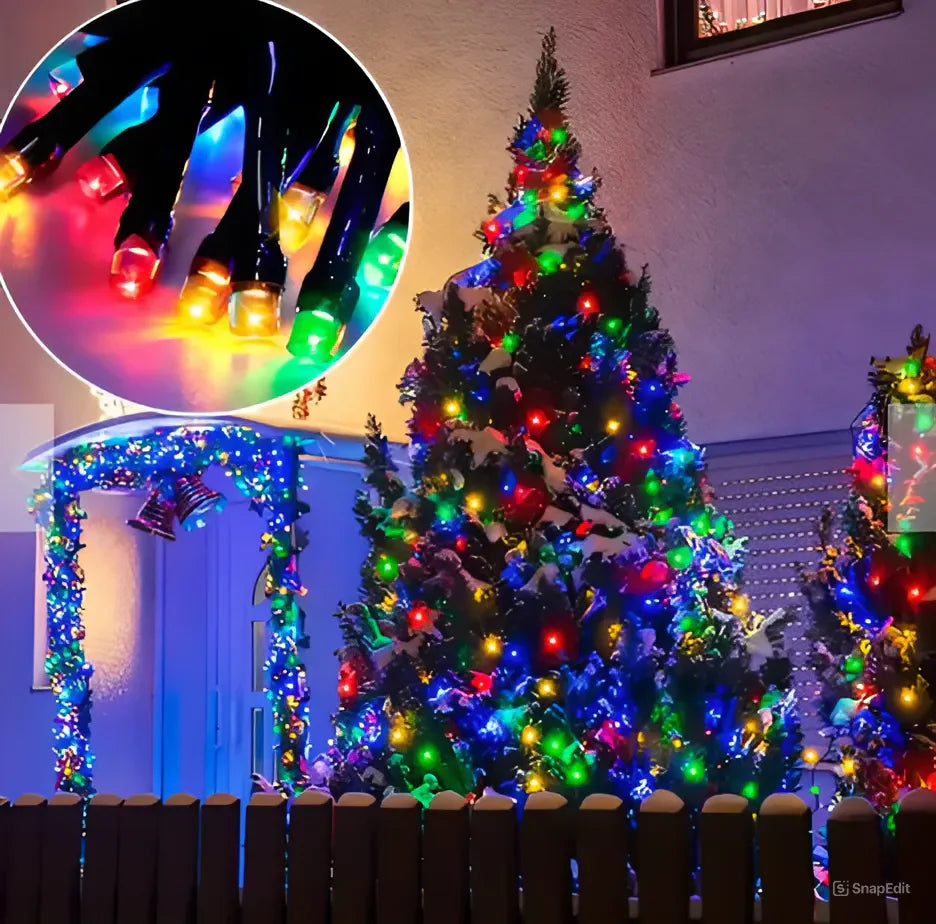 LUCES DE NAVIDAD CON PANEL SOLAR RGB